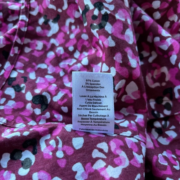 Talbots Women's Vibrant Pink and Black Button Down Shirt - Picture 5 of 9